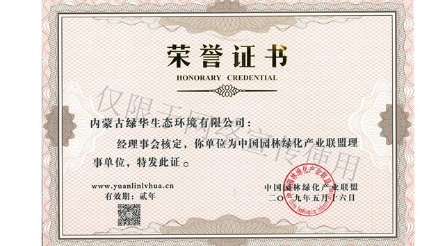 標題：綠化產(chǎn)業(yè)聯(lián)盟理事單位
瀏覽次數(shù)：2017
發(fā)表時間：2019-10-26